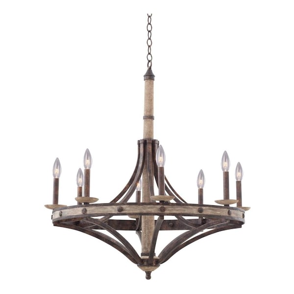 Kalco Florence Gold Coronado 8 Light 1 Tier Chandelier 7049FG